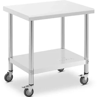 Royal Catering Edelstahltisch mit Rollen 60 x 80 cm 135 kg