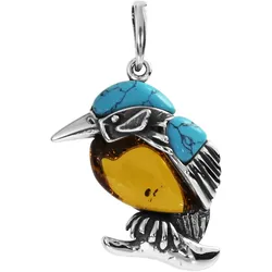 Ketten-Anhänger OSTSEE-SCHMUCK "Ostsee-Schmuck Anhänger Vogel Anhänger Vogel", weiß, Schmuckanhänger, Damen, 34 x 22mm, Silber 925 (Sterlingsilber), 3.4 g