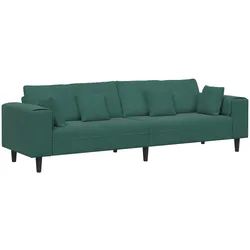 vidaXL Samt Sofa mit Kissen mit Kissen Dunkelgrün 208 cm Samt