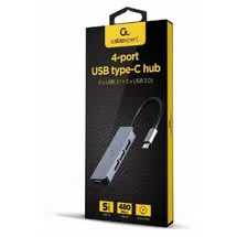 Gembird 4 Ports 5 Gbit/s, USB-C Modell UHB-CM-U3P1U2P3-01 Aluminium