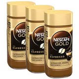 Nescafé GOLD Typ Espresso, löslicher Instant-Espresso-Kaffee mit 100% feinen Arabica Kaffeebohnen, koffeinhaltig, mit samtiger Crema, 3er Pack (3x100g)