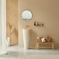 Tikamoon Koni Cream Standwaschtisch  aus Marmor Ø 40 cm (ST10W)