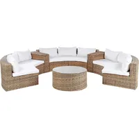 Beliani 9-Sitzer Lounge Set Rattan gold braun rund mit
