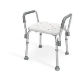 EMKE Duschstuhl für Senioren Duschhocker mit Armlehnen Höhenverstellbar Duschhocker für Senioren Shower Chair Duschsitz Duschstühle Duschsessel Badewannensitz Senioren Badehocker 136 kg