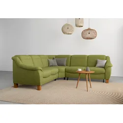 Ecksofa HOME AFFAIRE "Caldera L-Form", grün, B:270cm T:250cm, 100% Polyester, Sofas, Federkern, wahlweise mit Kopfteilverstellung, Bettfunktion, Bettkasten