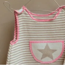 David Fussenegger Schlafsack Juwel 'Stern/ Streifen' Rosa/ Beige 70 cm bis ca 1 Jahr