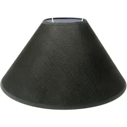 Lampenschirm für E14E27 Leinenoptik Stoff Schwarz Rund Skandinavisch H 17 cm