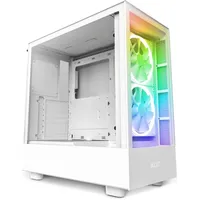 NZXT H5 Elite Midi Tower ATX Gehäuse weiss mit Sichtfenster und RGB, Glasfront