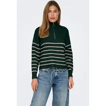 Only Strickpullover »ONLTOKYO L/S ZIP PULLOVER KNT NOOS«, Gr. S, Scarab Stripes:PUMICE STONE MEL., , 87005353-S