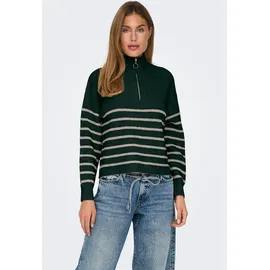 Only Strickpullover »ONLTOKYO L/S ZIP PULLOVER KNT NOOS«, Gr. S, Scarab Stripes:PUMICE STONE MEL., , 87005353-S