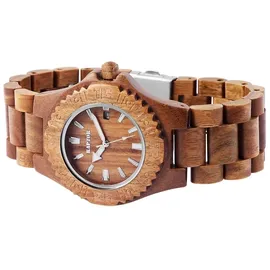 Raptor Damen - Holzuhr Holz Armbanduhr Strichindex Analog Quarz RA20208 - Braun