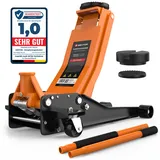 GENTOR Wagenheber hydraulisch 3T Flach Rangierwagenheber Autoheber 75-505mm orange