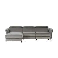 uno Ecksofa mit elektrischer Relaxfunktion Hedy , grau , Maße (cm): B: 275 H: 78 T: 166