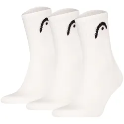 HEAD Unisex Socken, 3er Pack - All Sports Training Short Crew, Sportsocken, Logo, einfarbig Weiß 39-42