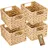 HMF Aufbewahrungskorb geflochten aus Wasserhyazinthe Seegras 22 x 17 x 12 cm beige