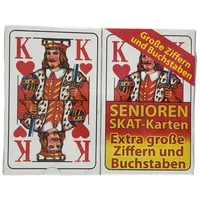 Global Partner Spielesammlung, Senioren Skat Spielkarten Karten Skatkarten Set 2x 32 Blatt