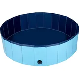 maxxpro Pet Hundepool  120 x 30 CM - Mittelgroße Hunderassen - Faltbar - Anti-Rutsch-Boden - mit Entleerungsventil - Blau - Blau