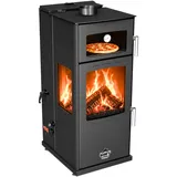 Hybridofen Pellets und Holz Kombiofen Kaminofen mit Backfach 12 kW Holzofen Ofen