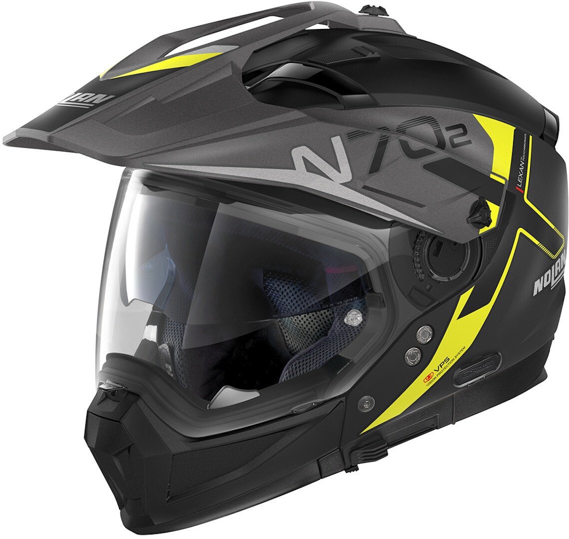 Nolan N70-2 X Bungee N-Com Helm, zwart-geel, 2XS Voorman