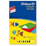 Pelikan 137943 - Transparentpapier, 10 Blatt (2, Glanzpapier | gummiert farbig)