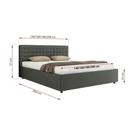 MKS Meble PAVO CLASSIC 180 x 200 cm Grau
