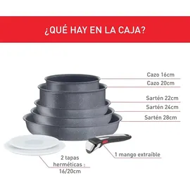 Tefal Ingenio Natural On Kochgeschirr, 8-teilig, stapelbar, Antihaftbeschichtung, Induktion