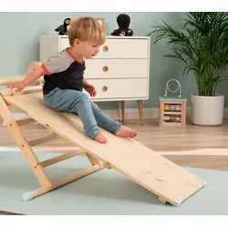 TP Toys Active Tots Holz Rutsche | Modul für Kletterdreieck & Kletterwürfel | Natur | 100x45x6 cm
