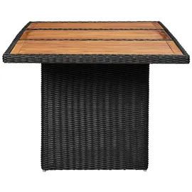 vidaXL Garten-Esstisch Schwarz 200x100x74 cm Poly Rattan