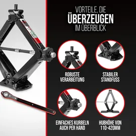Heyner Wagenheber Metall schwarz 42 cm