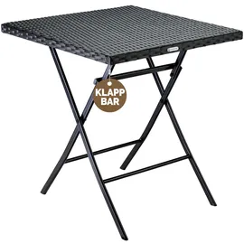 CASARIA Klapptisch 65 x 65 x 73 cm Schwarz