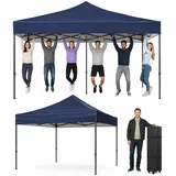 Aoxun Faltpavillon 3x3 wasserdicht stabil mit 4 Sandsäcke, Pop Up Pavillon Gartenpavillon Partyzelt faltbar Pavillion klappbar Anti-UV Inkl. Tasche mit Rollen für Garten, Innenhof,Hochzeiten, Blau