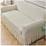 BYSURE Sofahusse, Futon-Couchbezug mit Rock, Stretch-Sofabettbezug beige|gelb