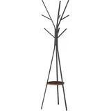 Homcom Garderobenständer, Braun, Metall, 45x180x45 cm Garderobe, Garderobenständer