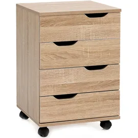FineBuy Tamino Rollcontainer 40 x 40 x 60 Braun