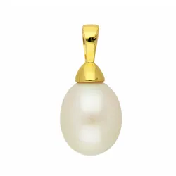 Ketten-Anhänger ADELIA ́S "Damen 333 Gold Anhänger mit Süßwasser Zuchtperle", gold, Schmuckanhänger, Damen, Damen, Gelbgold 333-Gold-Perlen, Gelbgold 333, Gold, Perlen, mit Süßwasser Zuchtperle Goldschmuck für Damen