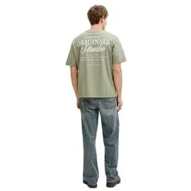 Jack & Jones PlusSize Jack & Jones Herren Rundhals T-Shirt JORNORREBRO TYPO TEE SS CREW NECK Relaxed Fit 12282898 Grüngrass Ss 26 5XL