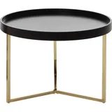 FineBuy Elise rund Retro Metall schwarz / gold 58 x 42 x 58 cm