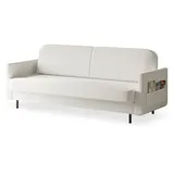 moeblo Möblo Schlafsofa, Weiß, Holzwerkstoff, 3-Sitzer, 221x87x84 cm, Wohnzimmer, Sofas & Couches, Schlafsofas
