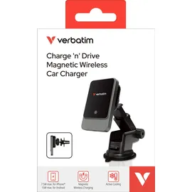 Verbatim Wireless Charger, KFZ, Qi, Magnetic, RGB, CND-03
