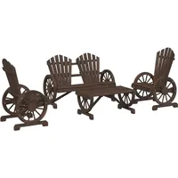 VidaXL 4-tlg. Garten-Lounge-Set Massivholz Tanne