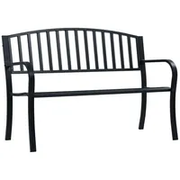 Furnicato Gartenbank 125 cm Schwarz Stahl
