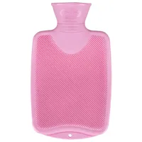 Fashy 6442 Wärmflasche ~ Thermoplast- Wärmeflasche Halblamelle, geruchsneutral, recyclingfähig, robust und langlebig, fugenloser, schmaler Flaschenhals ~ 0,8 Liter, rosa