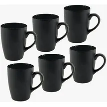 Spetebo Kaffeebecher 0,34 l Schwarz 6 St.