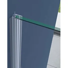 SoGood doporro U-form Duschkabine 75x120x195cm Duschabtrennung mit Schiebetür inkl. 4cm flacher Duschtasse Weiß Esg-sicherheitsglas Klarglas 4-Punktbefe... - Transparent