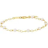 Julie Julsen Armband 925/- Sterling Silber vergoldet 8 Perlen 19 cm