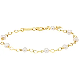 Julie Julsen Armband 925/- Sterling Silber vergoldet 8 Perlen 19 cm