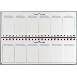Sigel Wochenplaner Jolie (EN) undatiert 1 Woche/2 Seiten Flower Love 30x11,4cm