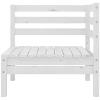 vidaXL Garten-Ecksofa Weiß Massivholz Kiefer