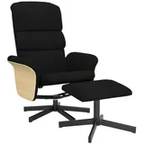 vidaXL Relaxsessel mit Fußhocker Schwarz Stoff