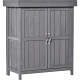 Outsunny Geräteschrank mit 2 Fächer natur 74 x 43 x 88 cm (LxBxH)